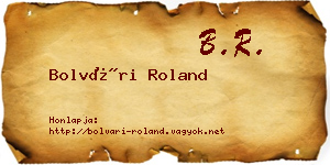 Bolvári Roland névjegykártya