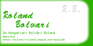 roland bolvari business card