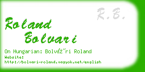 roland bolvari business card